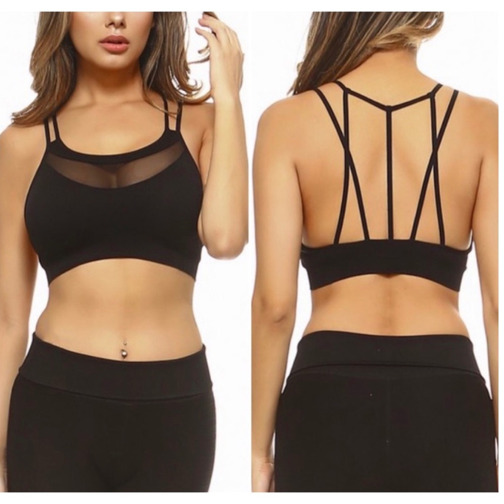 4/$15 Strappy Mesh • Sports Bra •Low/Med Impact